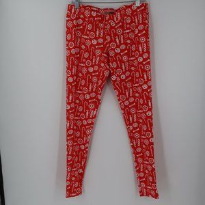Tipsy Elves Christmas Candy cane Leggings Size Large
